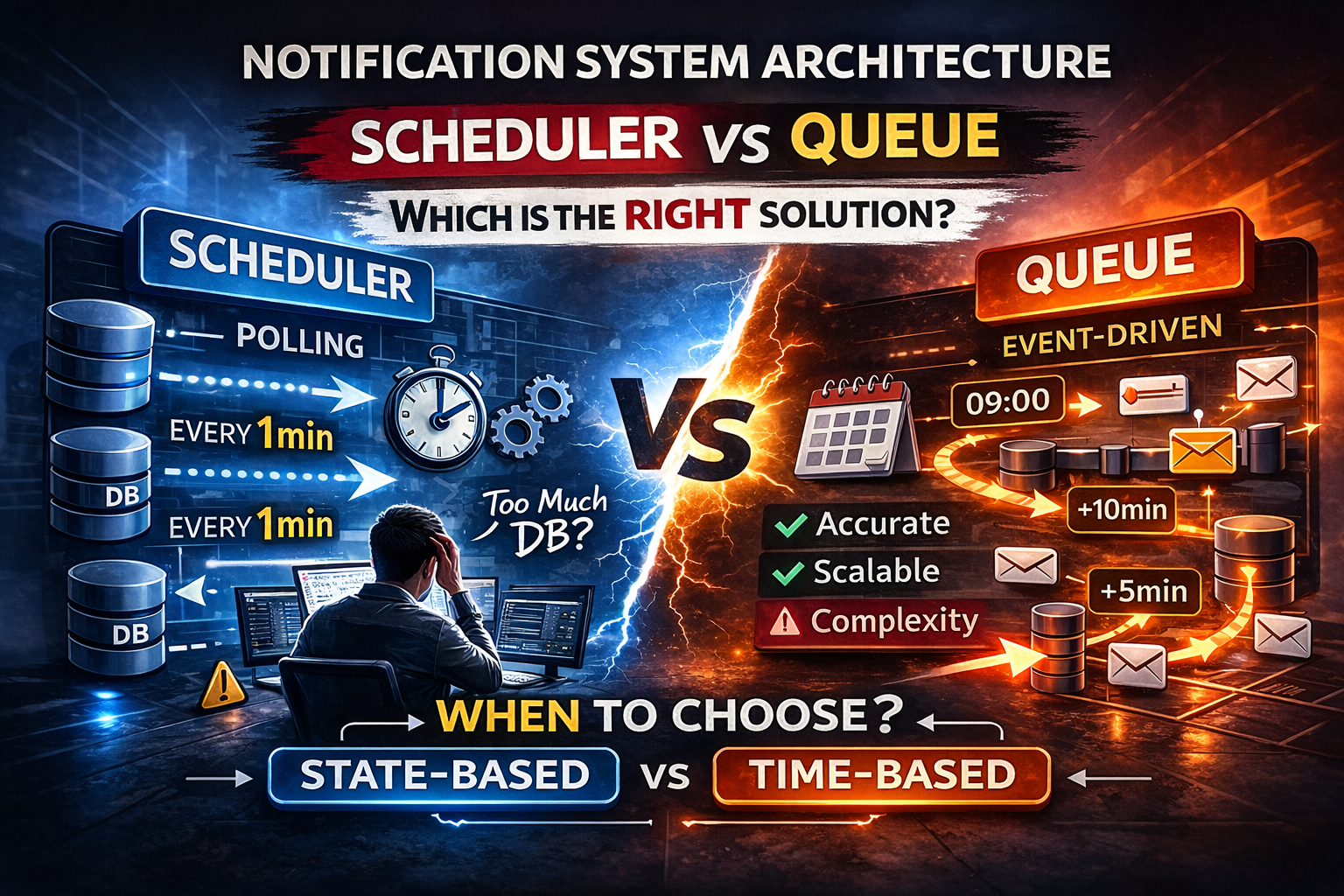 Notification System Architecture — Scheduler vs Queue