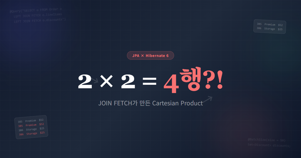 JPA에서 여러 컬렉션을 JOIN FETCH하면 안 되는 이유 — Cartesian Product 버그 실전 사례