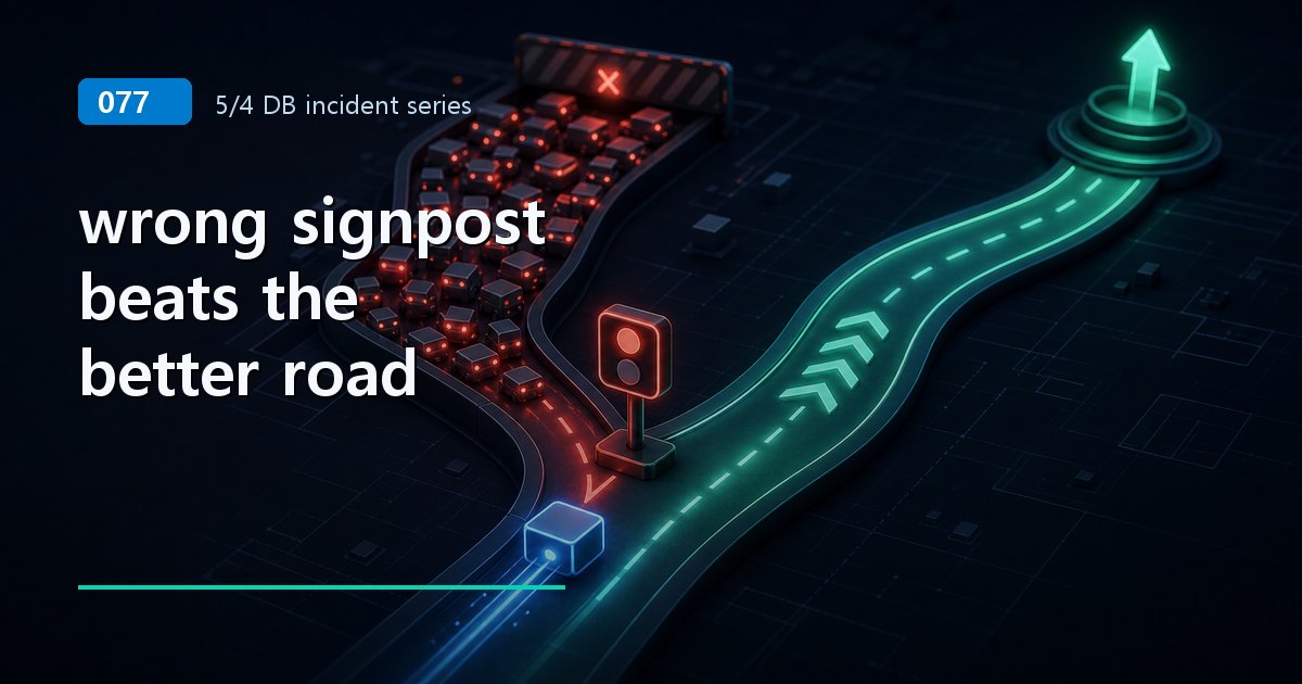 wrong signpost beats the better road