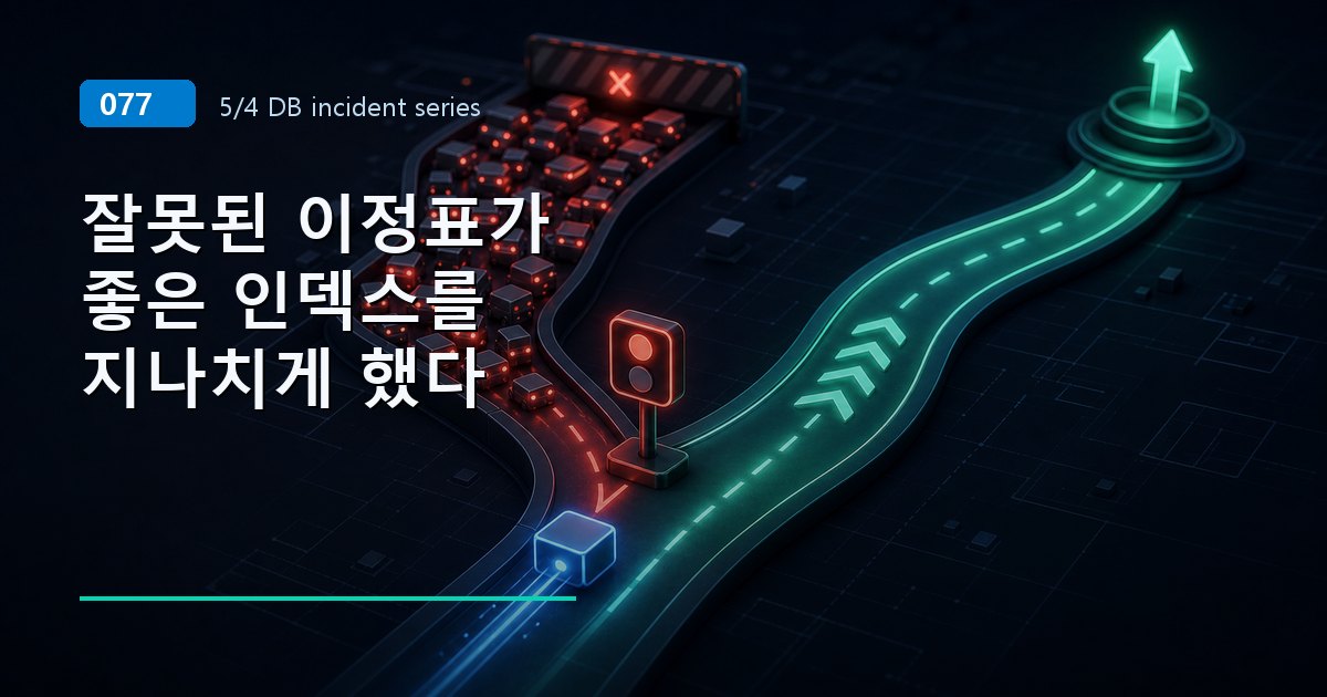 cardinality=1 단일컬럼 인덱스가 새 compound index를 무력화한다