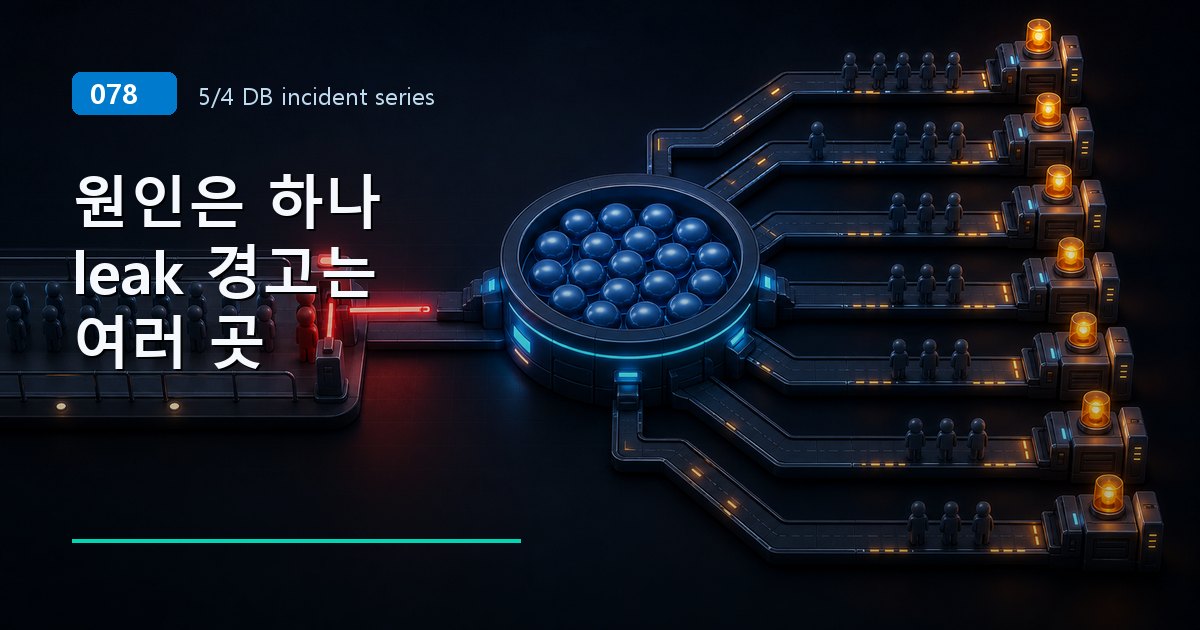 DB 풀 고갈 cascade: leak 출처 분산에 속지 말 것