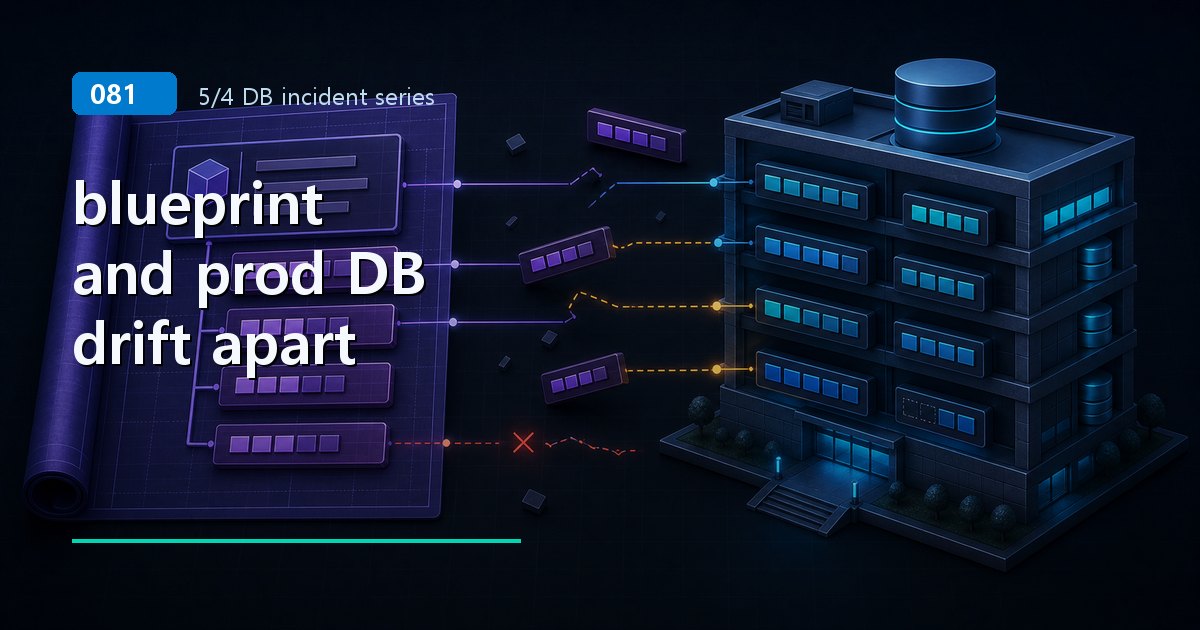 blueprint and prod DB drift apart