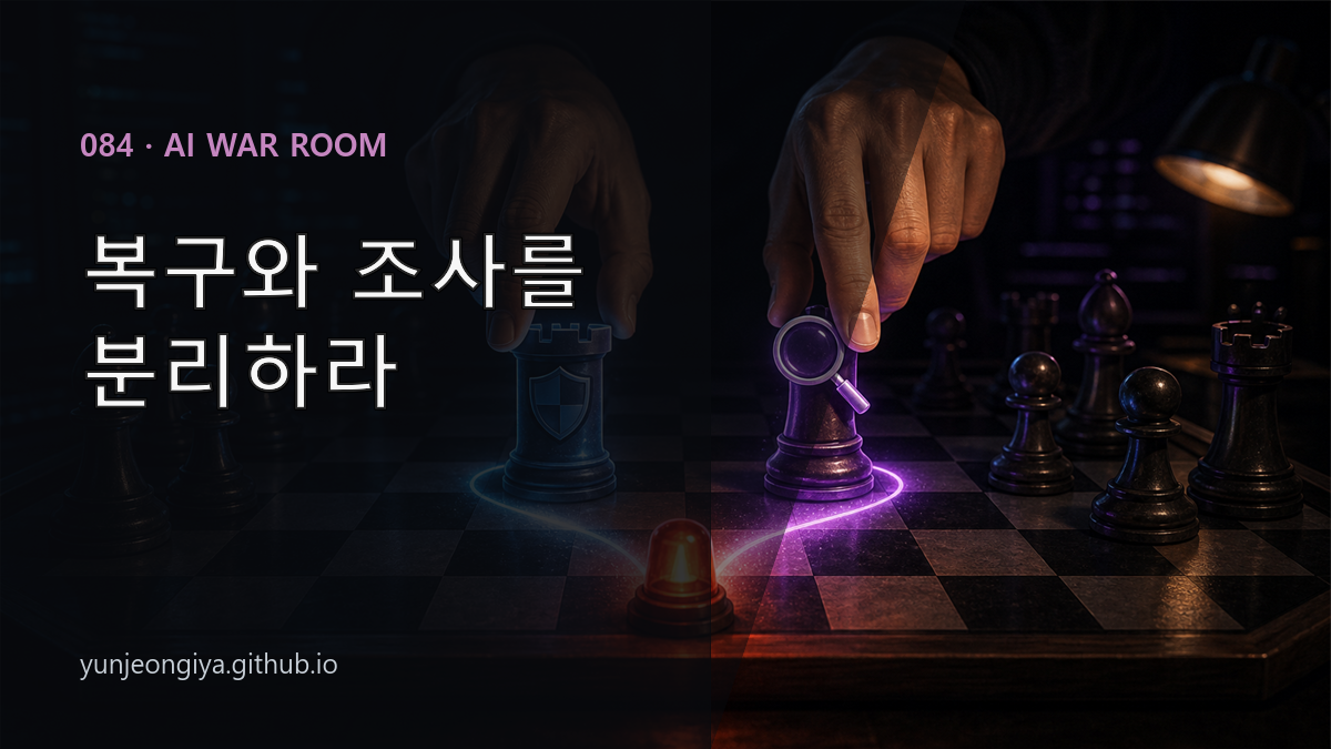 혼자 서버 운영하다 장애 났을 때 — AI 세션 역할 분리로 war room 흉내내기